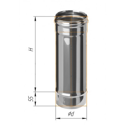 Труба Ferrum 0,5м AISI 430 0,5 мм Ф=130 мм