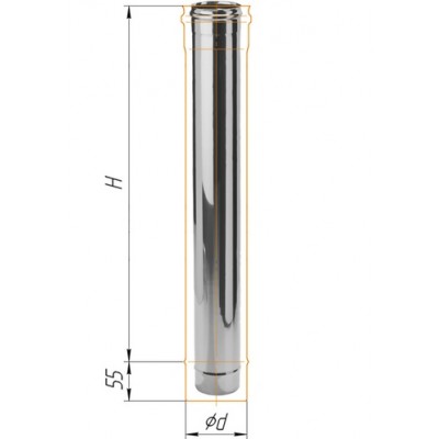 Труба Ferrum 1,0 м AISI 430 0,8 мм Ф=115 мм