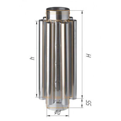 Дымоход конвектор Ferrum нержавеющая сталь AISI 430 0,8 мм ф=120 мм