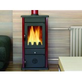 Печь-камин MBS Thermo Vesta  Plus dark red с теплообменником